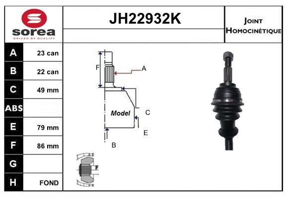SNRA JH22932K Joint kit, drive shaft JH22932K