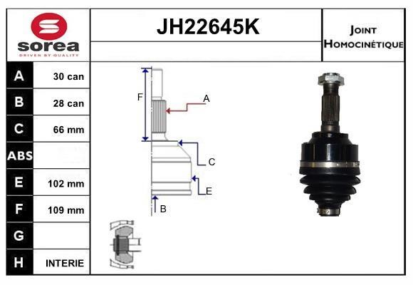 SNRA JH22645K Joint kit, drive shaft JH22645K
