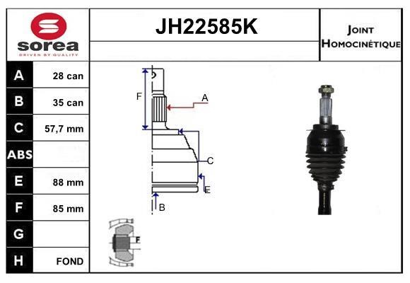 SNRA JH22585K Joint kit, drive shaft JH22585K