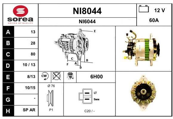 SNRA NI8044 Alternator NI8044
