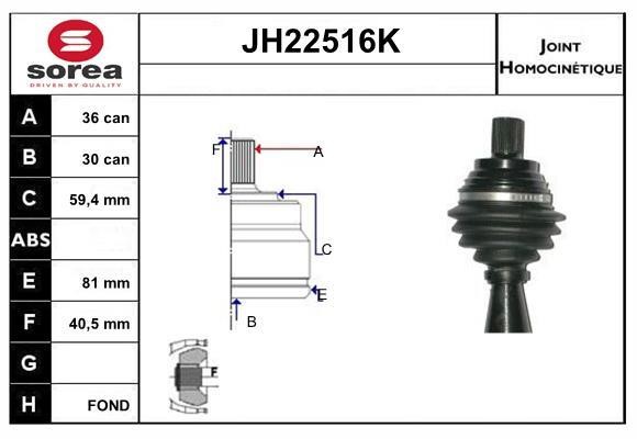 SNRA JH22516K CV joint JH22516K