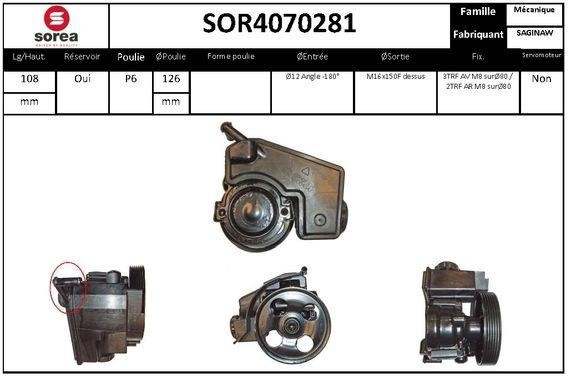 SNRA SOR4070281 Hydraulic Pump, steering system SOR4070281