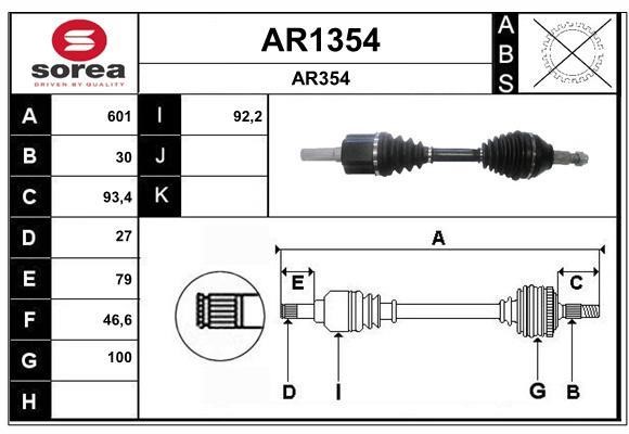 SNRA AR1354 Drive shaft AR1354