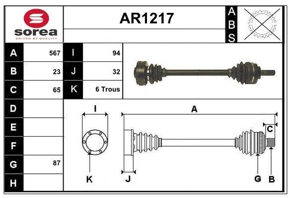 SNRA AR1217 Drive shaft AR1217