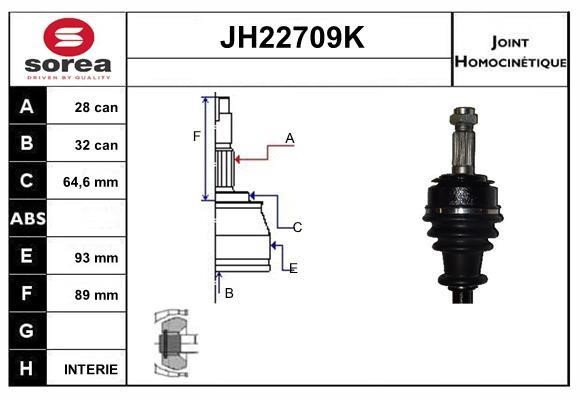 SNRA JH22709K Joint kit, drive shaft JH22709K