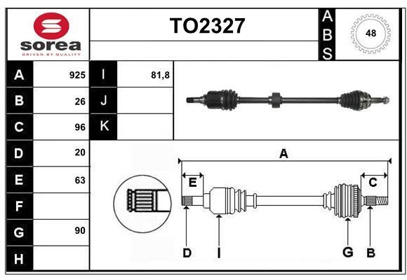 SNRA TO2327 Drive shaft TO2327