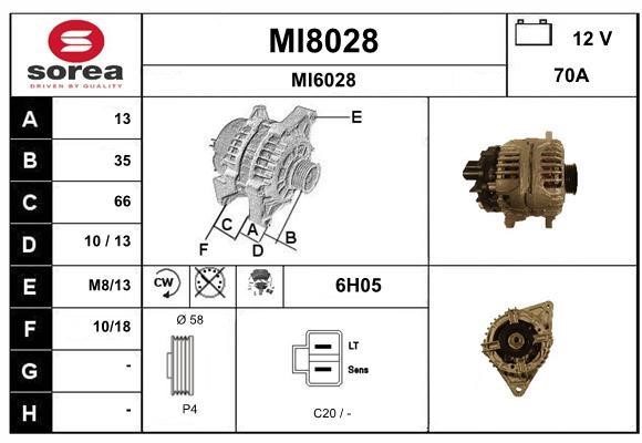 SNRA MI8028 Alternator MI8028