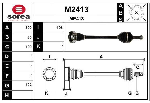 SNRA M2413 Drive shaft M2413