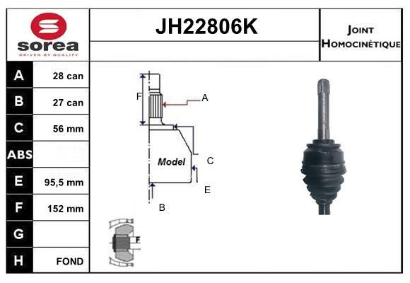 SNRA JH22806K Joint kit, drive shaft JH22806K
