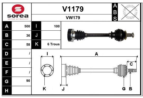 SNRA V1179 Drive shaft V1179