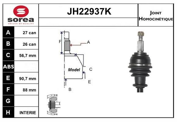 SNRA JH22937K Joint kit, drive shaft JH22937K
