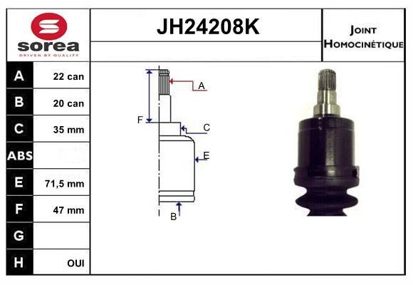 SNRA JH24208K Joint Kit, drive shaft JH24208K