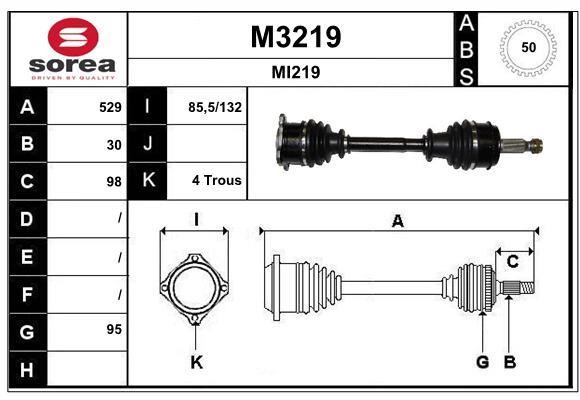 SNRA M3219 Drive shaft M3219
