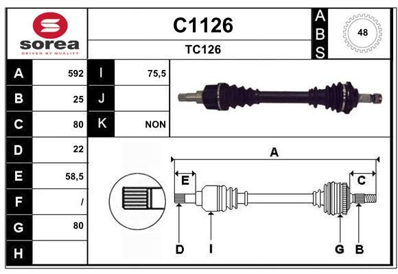 SNRA C1126 Drive shaft C1126