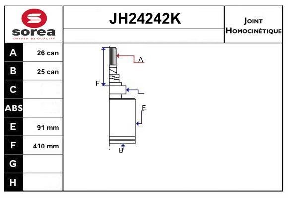 SNRA JH24242K Joint Kit, drive shaft JH24242K