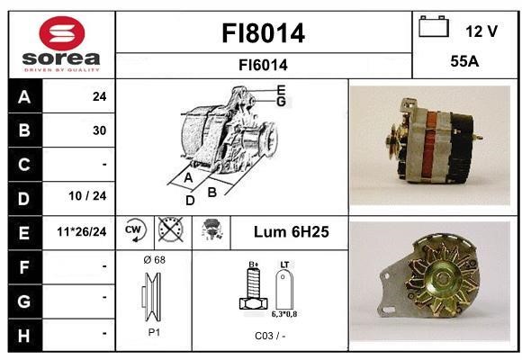 SNRA FI8014 Alternator FI8014