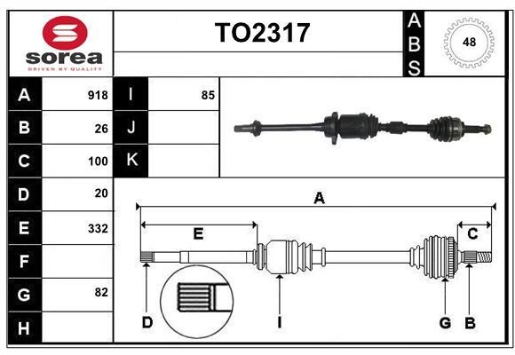 SNRA TO2317 Drive shaft TO2317