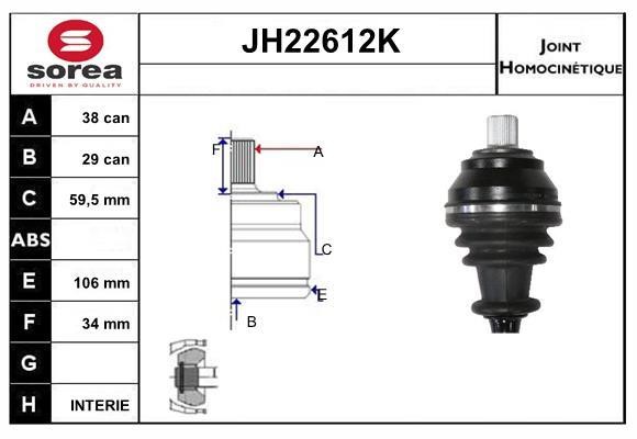 SNRA JH22612K Joint kit, drive shaft JH22612K