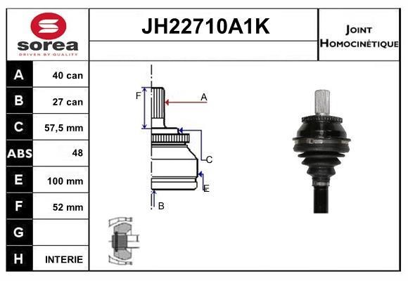 SNRA JH22710A1K Joint kit, drive shaft JH22710A1K