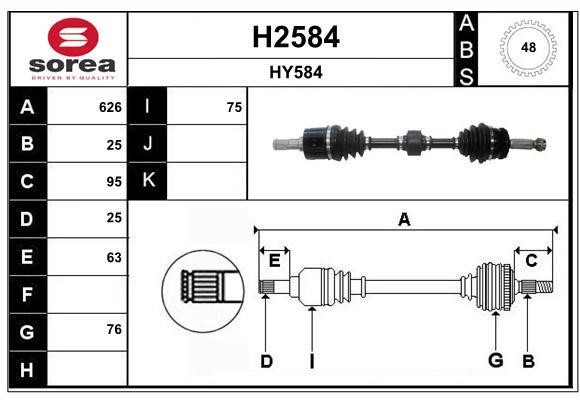 SNRA H2584 Drive shaft H2584