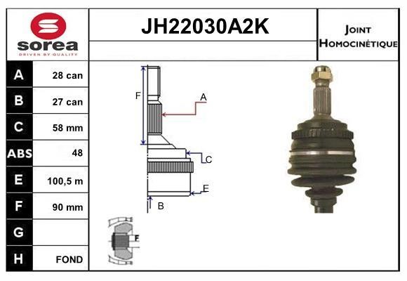 SNRA JH22030A2K CV joint JH22030A2K