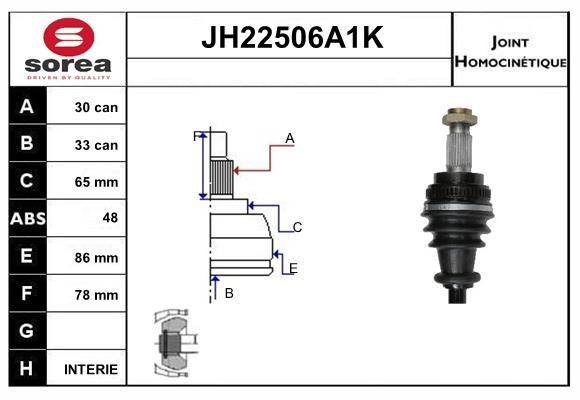 SNRA JH22506A1K Joint kit, drive shaft JH22506A1K