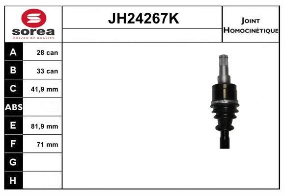 SNRA JH24267K Joint kit, drive shaft JH24267K