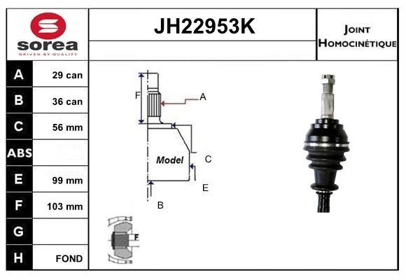 SNRA JH22953K Joint kit, drive shaft JH22953K