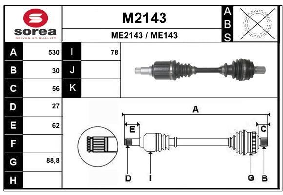 SNRA M2143 Drive shaft M2143