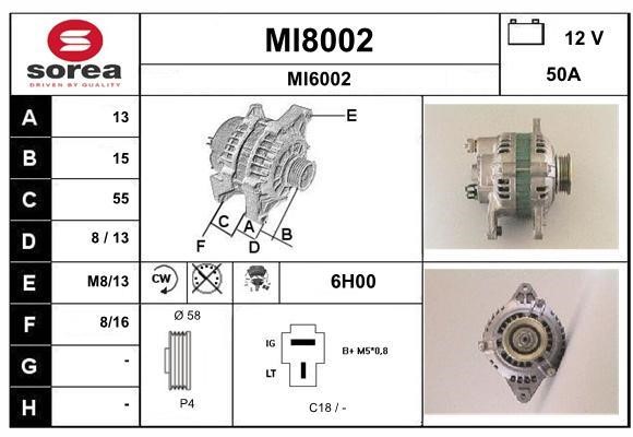 SNRA MI8002 Alternator MI8002
