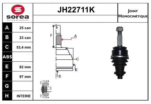 SNRA JH22711K Joint kit, drive shaft JH22711K