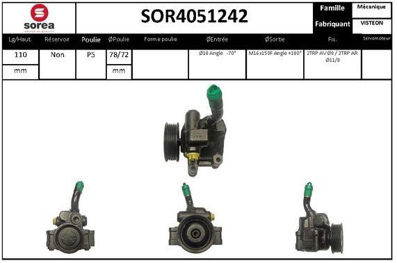 SNRA SOR4051242 Hydraulic Pump, steering system SOR4051242