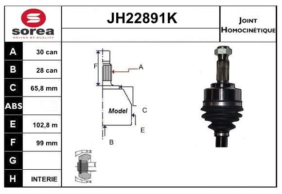 SNRA JH22891K Joint kit, drive shaft JH22891K