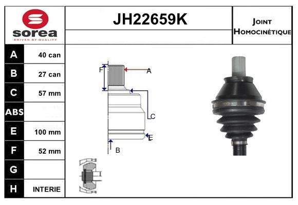 SNRA JH22659K Joint kit, drive shaft JH22659K