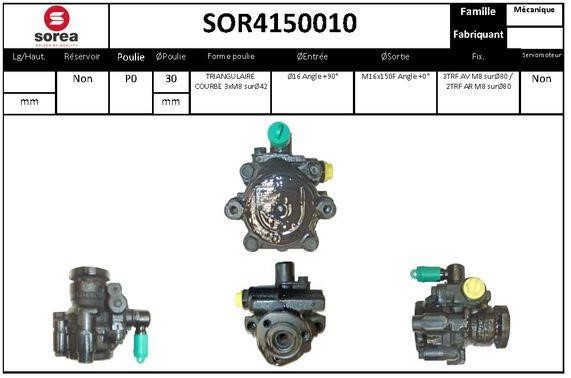 SNRA SOR4150010 Hydraulic Pump, steering system SOR4150010