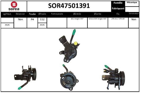 SNRA SOR47501391 Hydraulic Pump, steering system SOR47501391