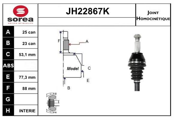 SNRA JH22867K Joint kit, drive shaft JH22867K