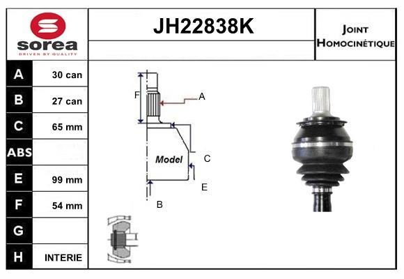 SNRA JH22838K Joint kit, drive shaft JH22838K