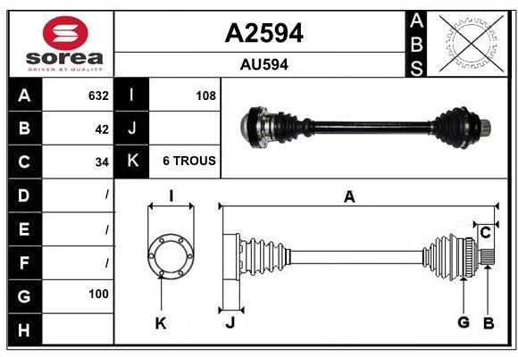 SNRA A2594 Drive shaft A2594