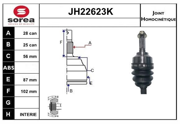 SNRA JH22623K Joint kit, drive shaft JH22623K