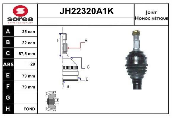 SNRA JH22320A1K CV joint JH22320A1K