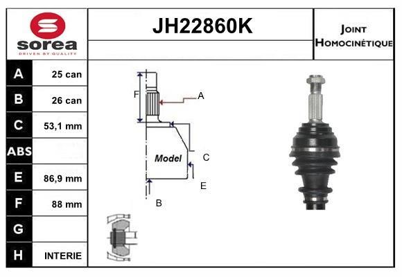 SNRA JH22860K Joint kit, drive shaft JH22860K