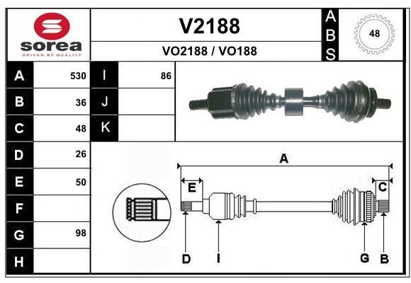 SNRA V2188 Drive shaft V2188