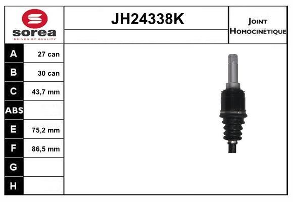 SNRA JH24338K Joint kit, drive shaft JH24338K