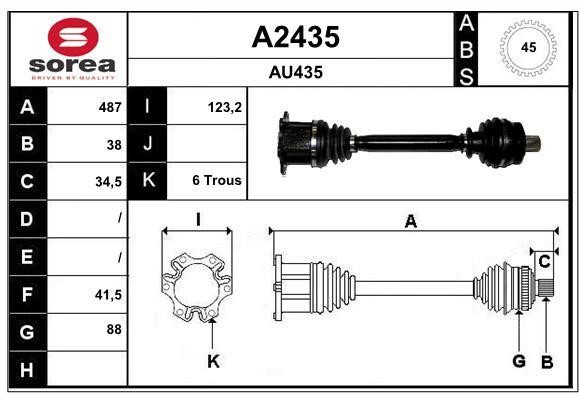 SNRA A2435 Drive shaft A2435