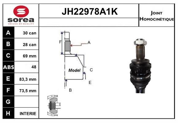 SNRA JH22978A1K Joint kit, drive shaft JH22978A1K