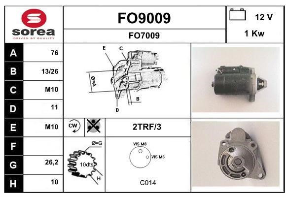 SNRA FO9009 Starter FO9009