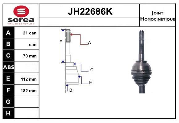SNRA JH22686K Joint kit, drive shaft JH22686K