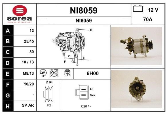 SNRA NI8059 Alternator NI8059