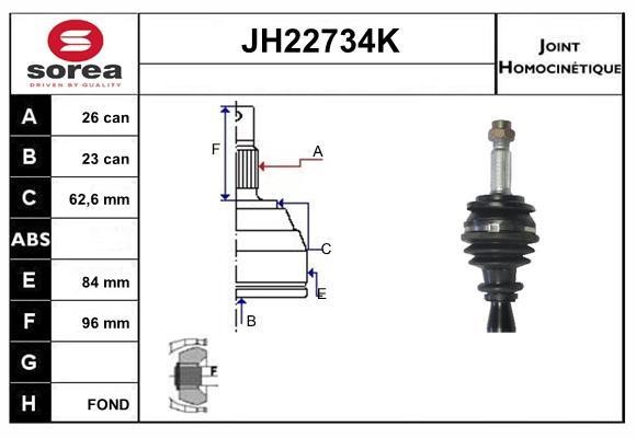 SNRA JH22734K Joint kit, drive shaft JH22734K